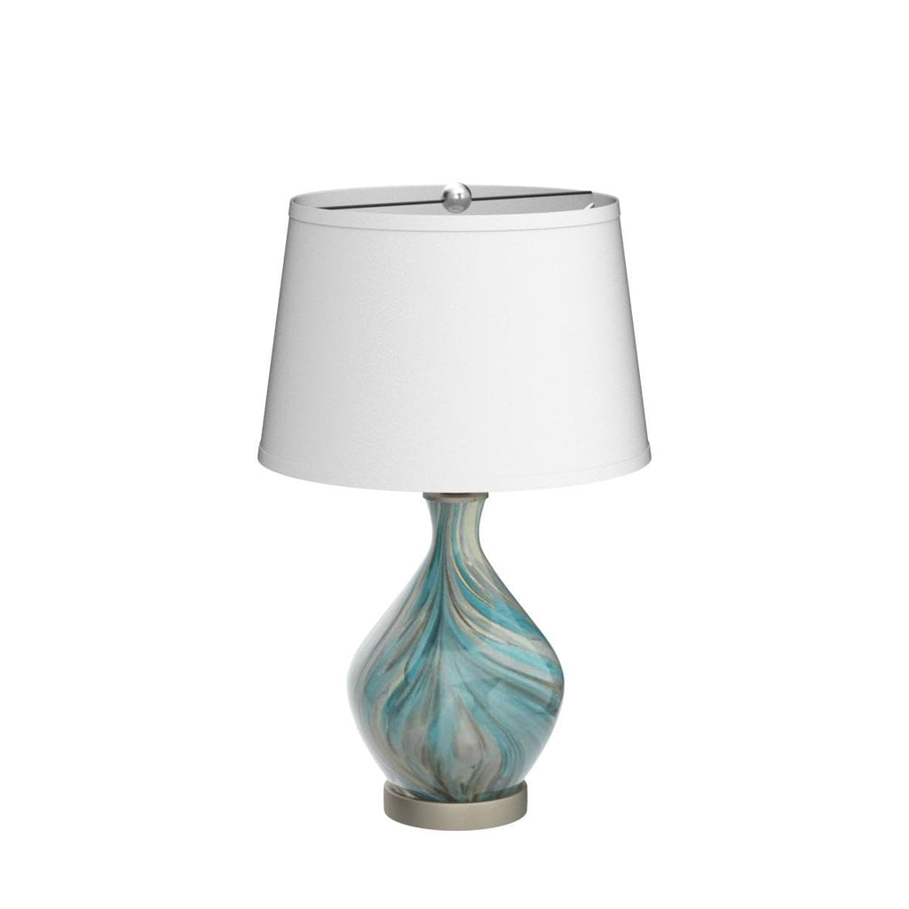 22" High Blue Gray Art Glass Table Lamp C184574