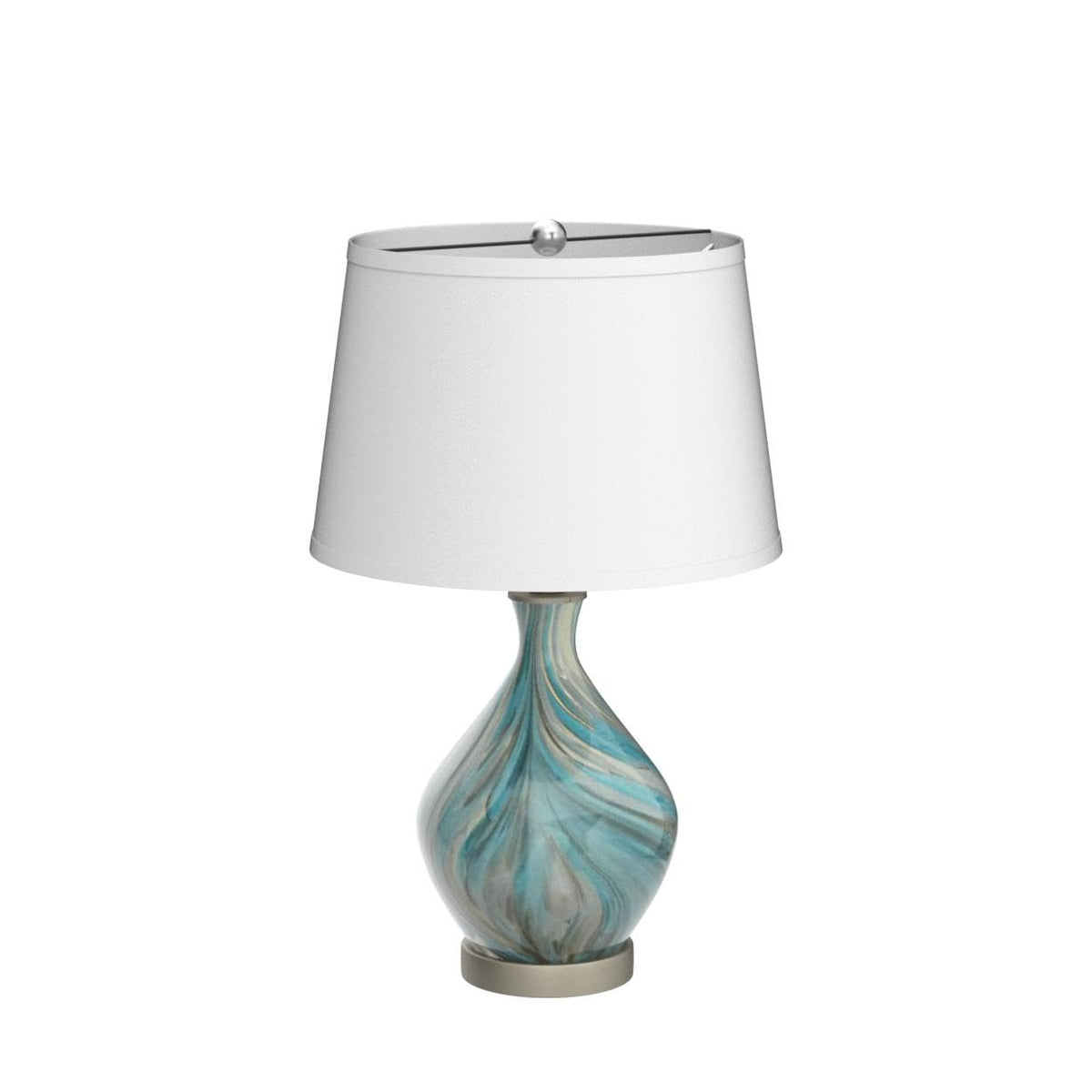 22" High Blue Gray Art Glass Table Lamp C184574