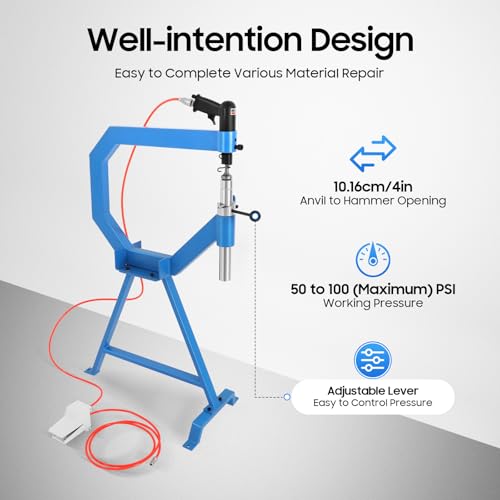 Pneumatic Planishing Hammer Set with Cast-Iron Stand and Foot Pedal R668