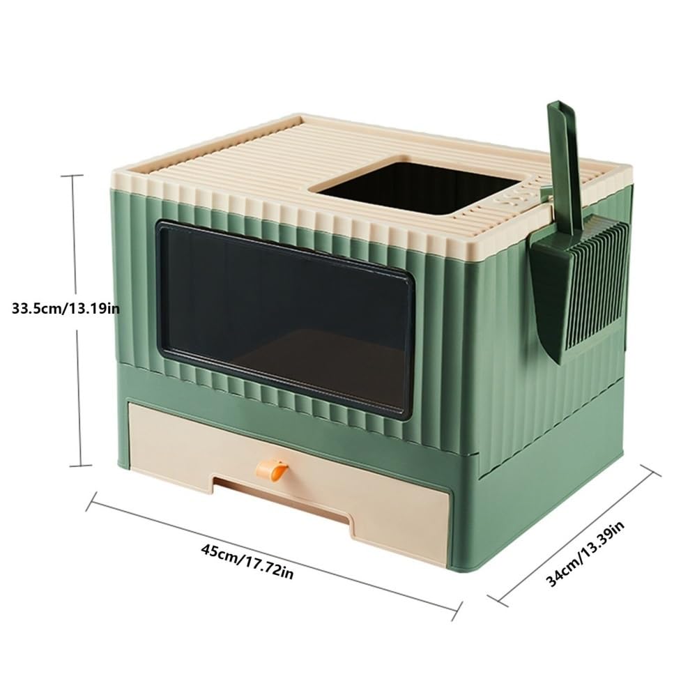 Foldable Top Entry Cat Litter Box with Lid W863