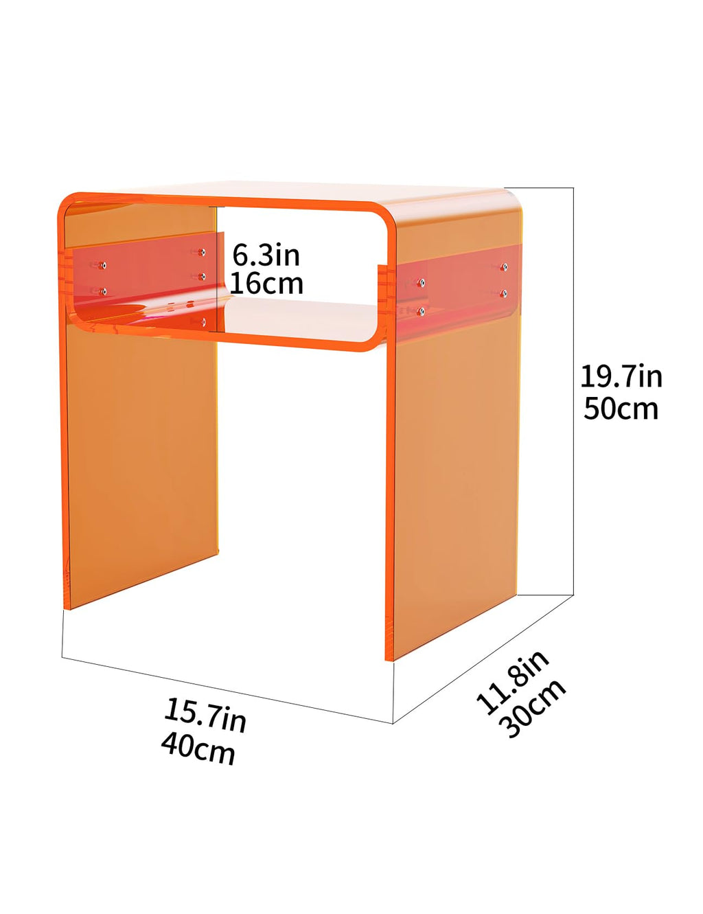Clear Acrylic 2-Tier End Table I458550
