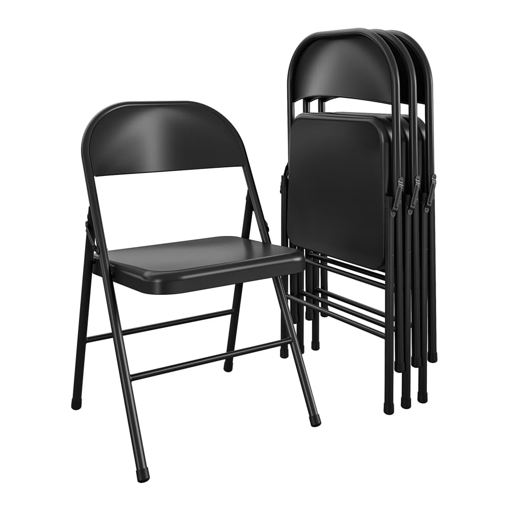 Steel Folding Chair 4 Pack Black I875