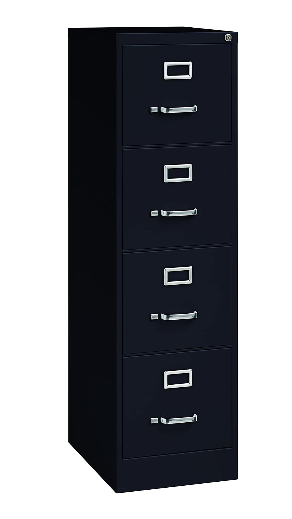 22" Deep 4 Drawer Letter Width Steel Vertical File Cabinet, Black D80825