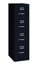 22" Deep 4 Drawer Letter Width Steel Vertical File Cabinet, Black D80825