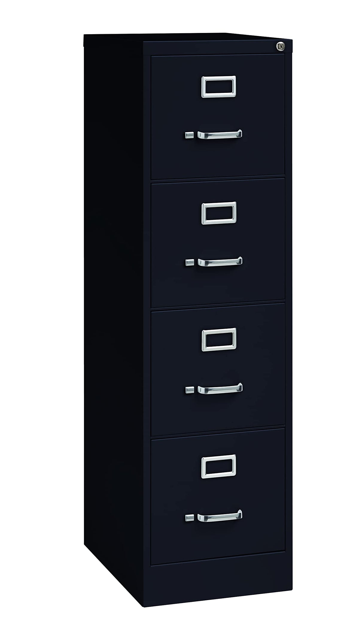 22" Deep 4 Drawer Letter Width Steel Vertical File Cabinet, Black D80825