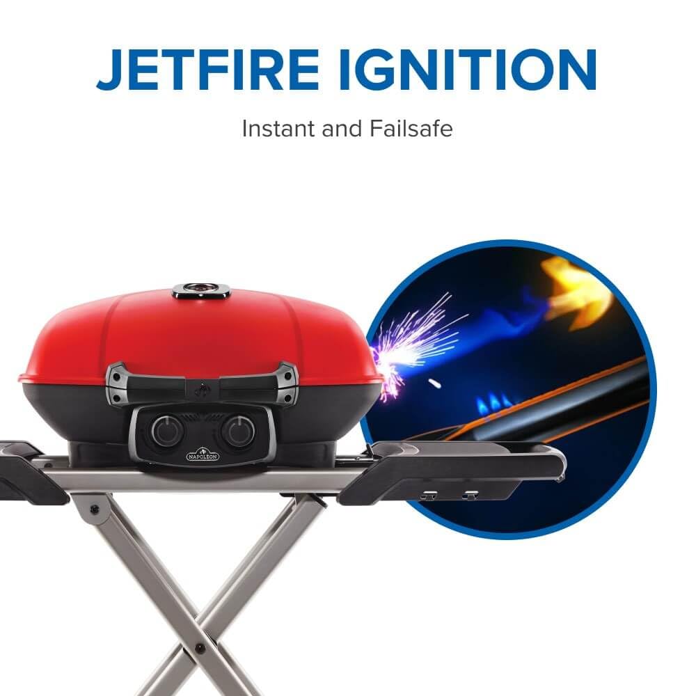 Portable Propane Gas Grill with Griddle, Red, 2 Burners O70981
