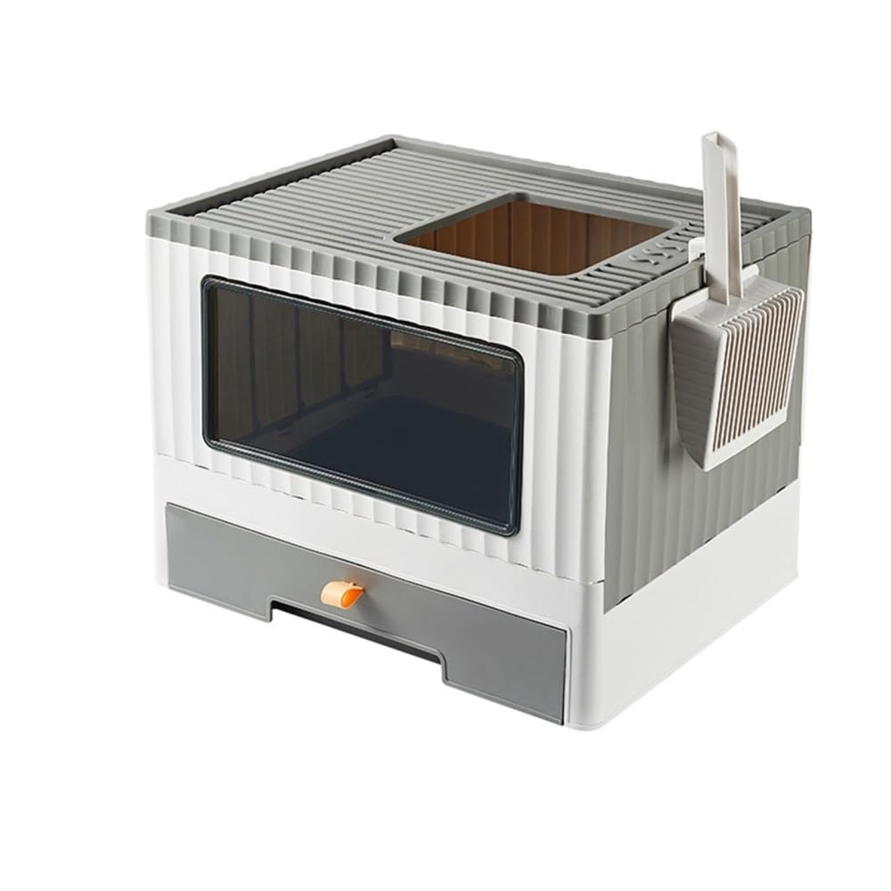Foldable Top Entry Cat Litter Box with Lid W863