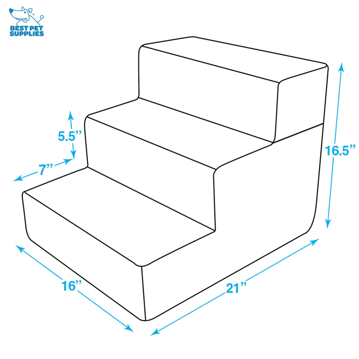 Foldable 3-Step Dog Stair and Pet Ramp Q36525