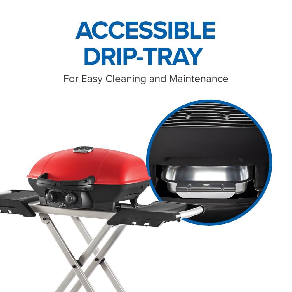 Portable Propane Gas Grill with Griddle, Red, 2 Burners O70981