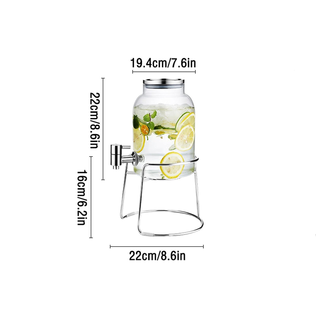 Large-capacity Cold Water Jug with Faucet High Borosilicate Glass Teapot with Base 101.4 Oz H872584