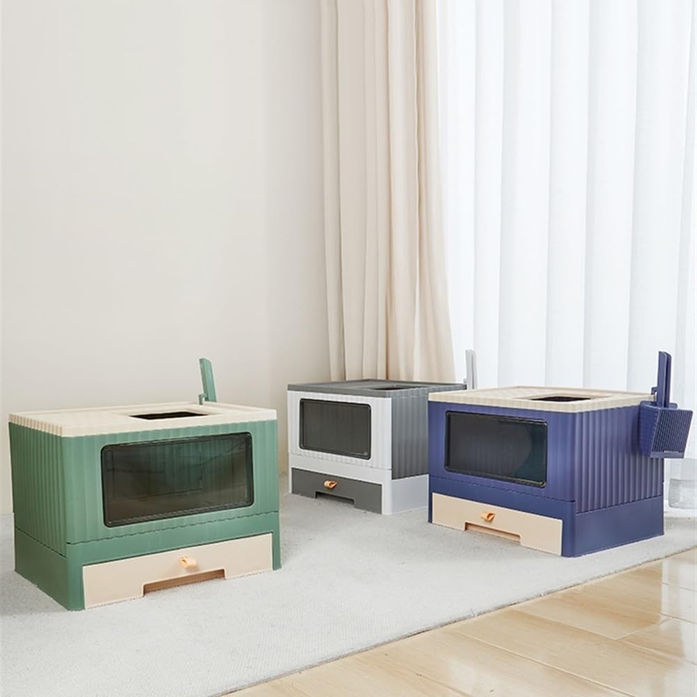 Foldable Top Entry Cat Litter Box with Lid W863