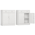 White Metal Storage Cabinet with 2 Drawers B820542