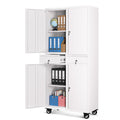 72” Rolling Metal Storage Cabinet with Locking Doors & 2 Drawers D784
