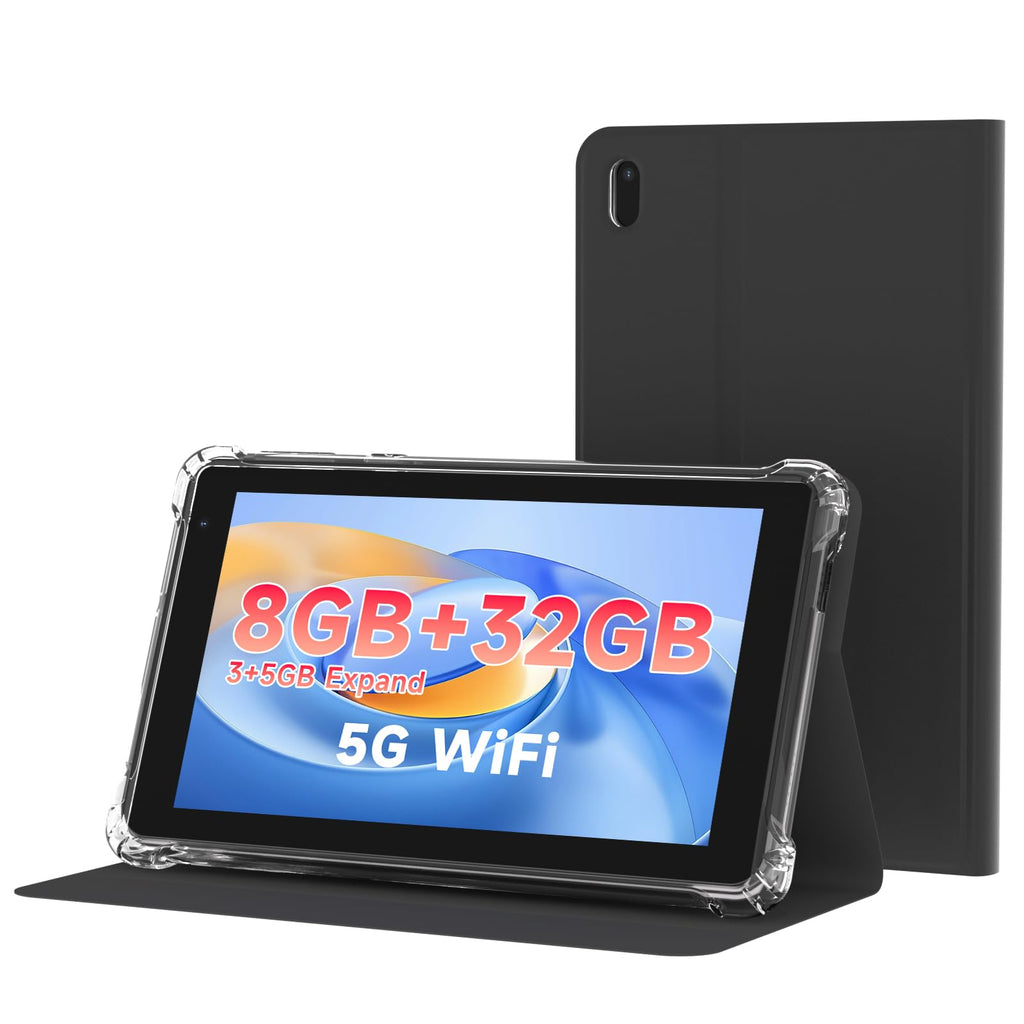 7 inch Android 14 Tablet with Case, 8GB RAM 32GB ROM, Black P8669