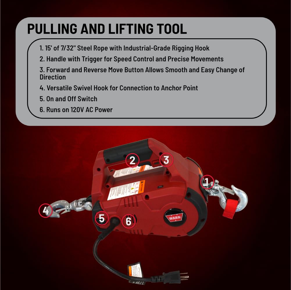 120V AC Electric Winch with 1/2 Ton Capacity K3975