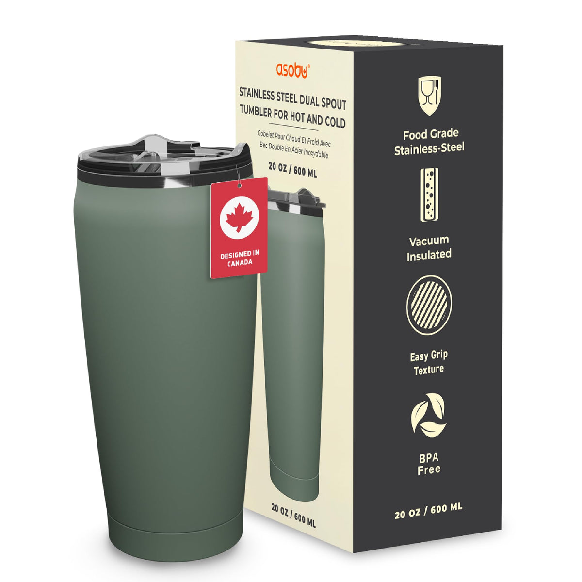 20 oz Stainless Steel Double-wall Vacuum-insulated Coffee Mug X65819