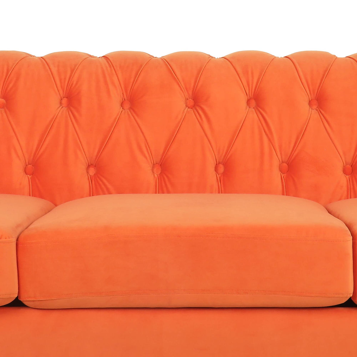 Orange Velvet 3 Seater Sofa H8231