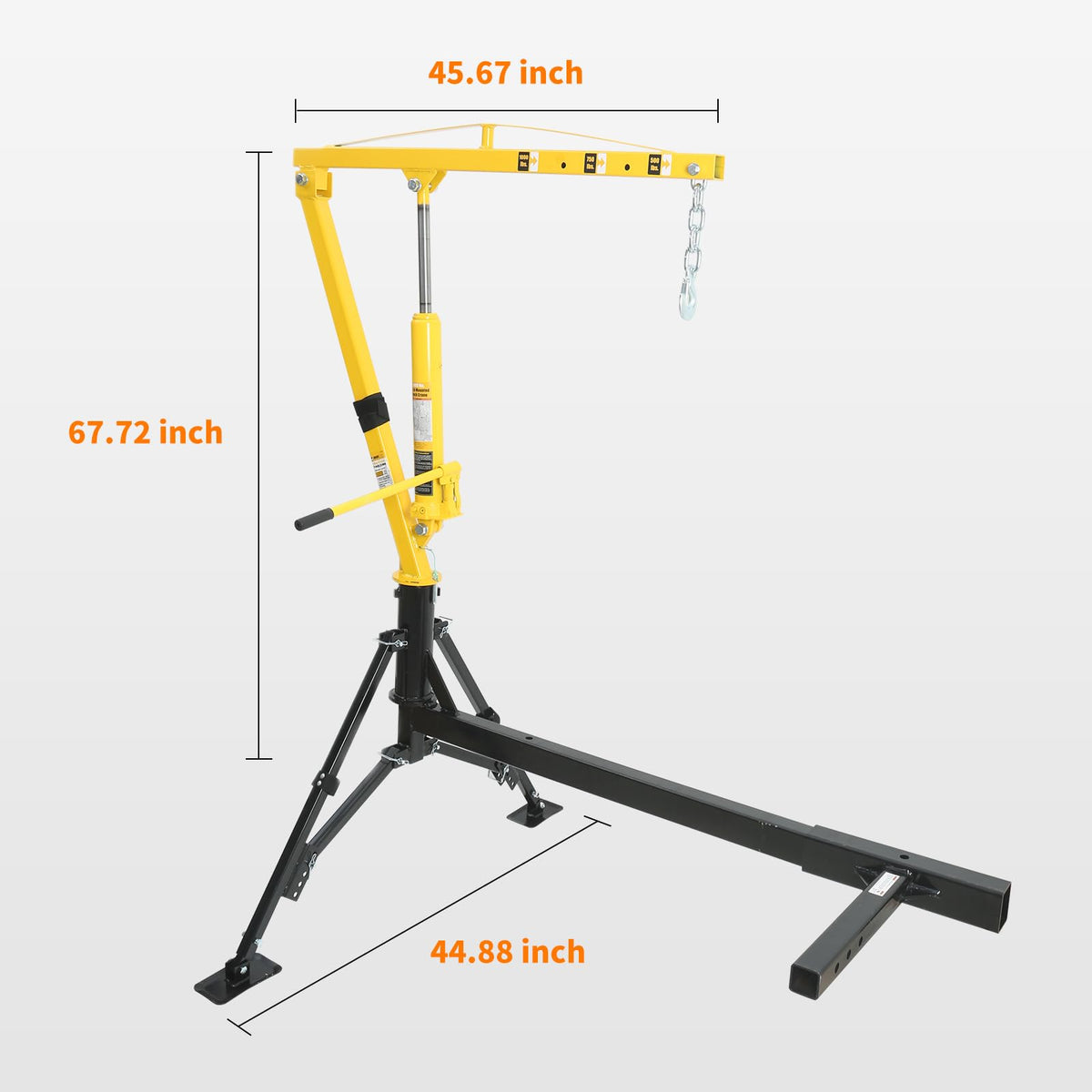 1000 lb Capacity Hydraulic Swivel Hitch Mount Truck Crane Q4382