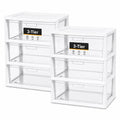 3-Drawer Plastic Storage Tower with Clear Removable Bins W696023