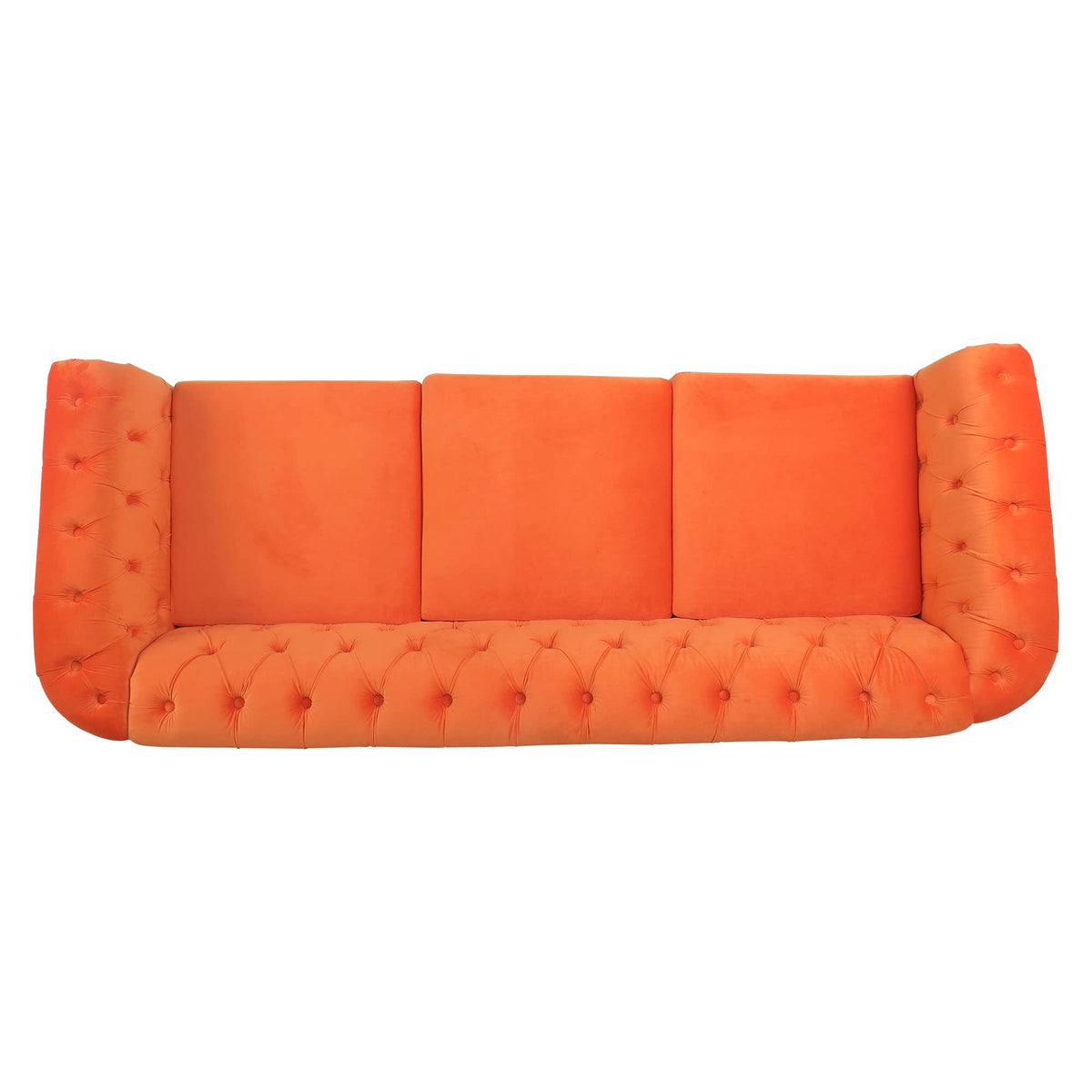 Orange Velvet 3 Seater Sofa H8231