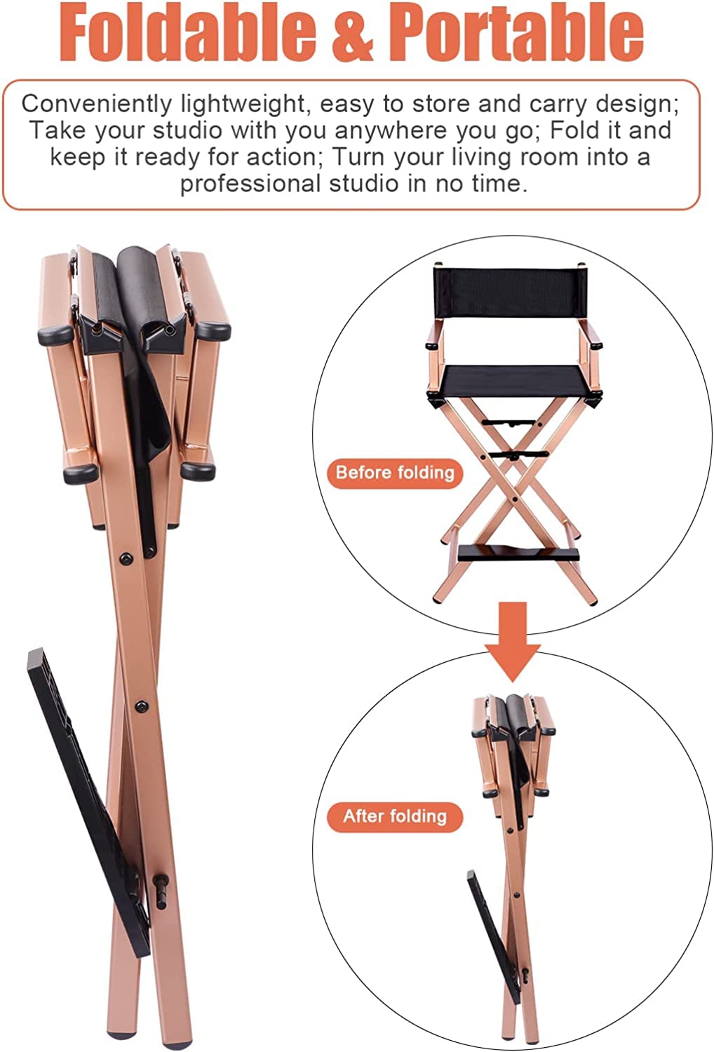 Aluminum Folding High Back Chair with Footrest C8471