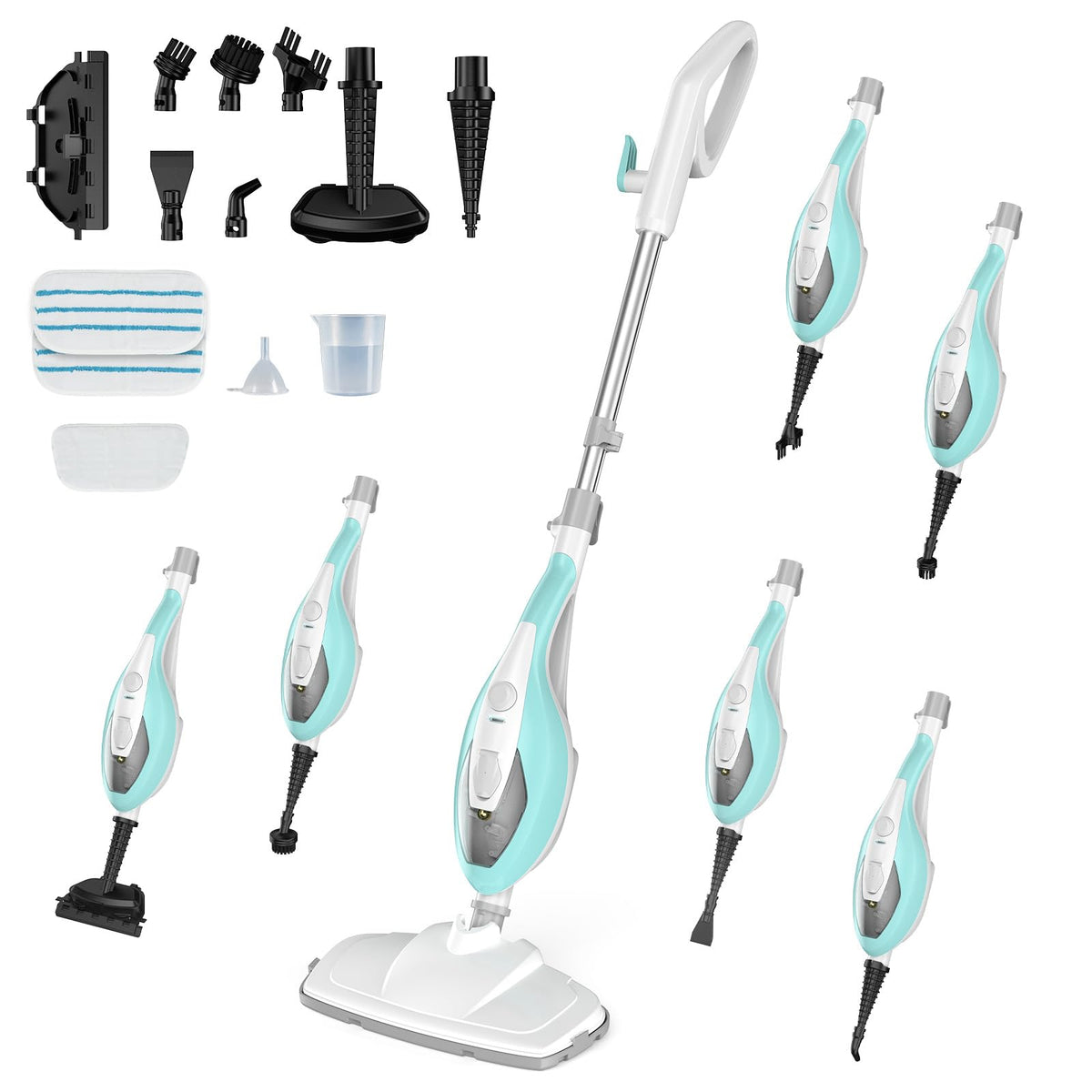 14-in-1 Steam Mop Detachable Handheld Steam Cleaner with 2 Washable Pads Y265671