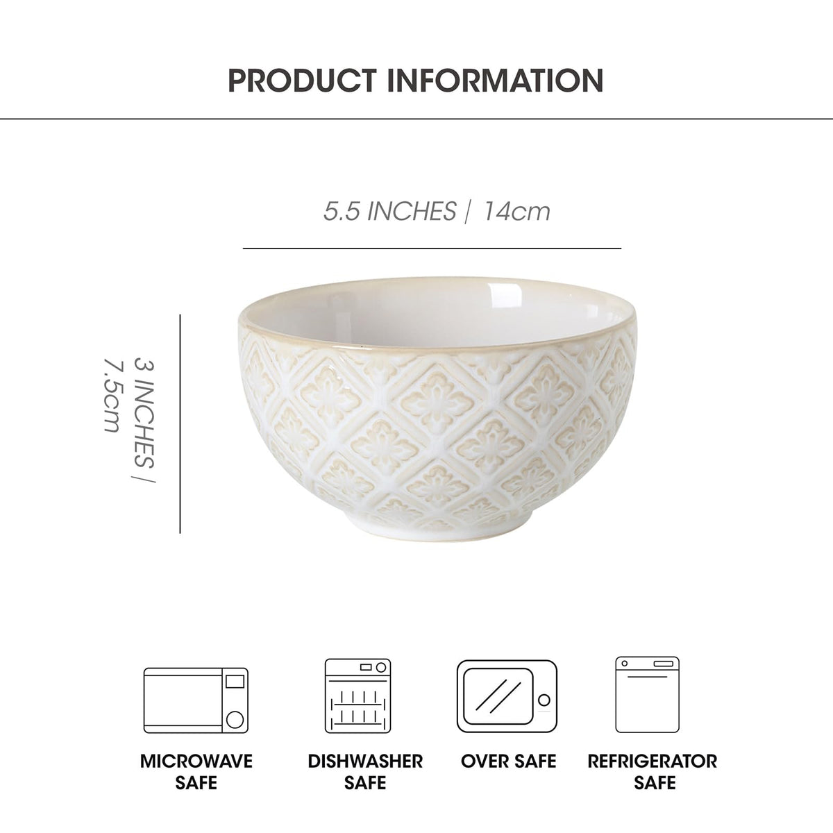 26 Oz Ceramic Soup Bowls Set of 4, 6 inch Y432