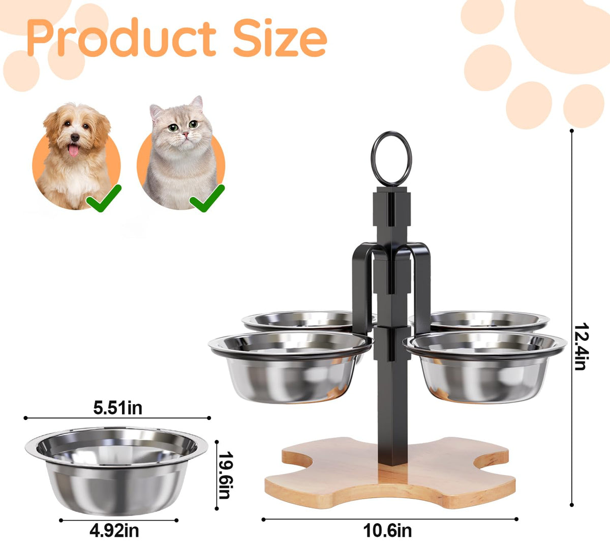 Elevated Cat Bowls with Stand F65681