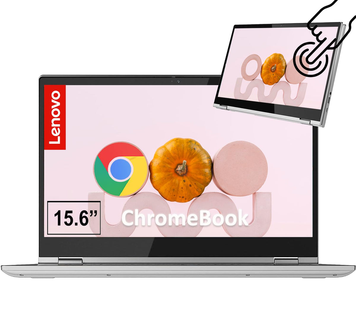 15.6" FHD Touchscreen 2-in-1 Chromebook Laptop, Intel i3, 4GB RAM, 64GB, Grey F96548
