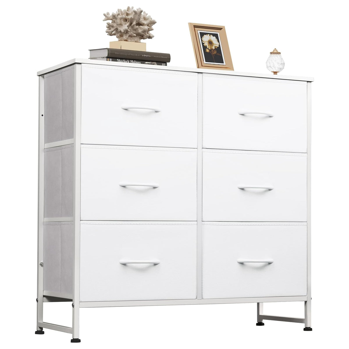 White 6 Drawer Dresser N7090