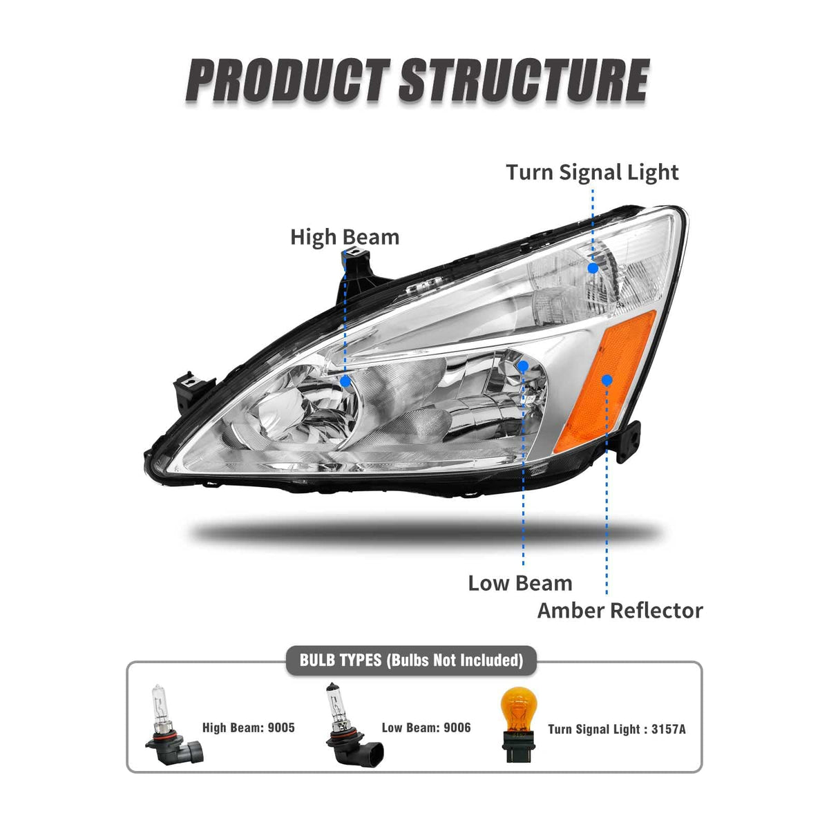 2003-2007 Honda Accord Halogen Headlight K96038