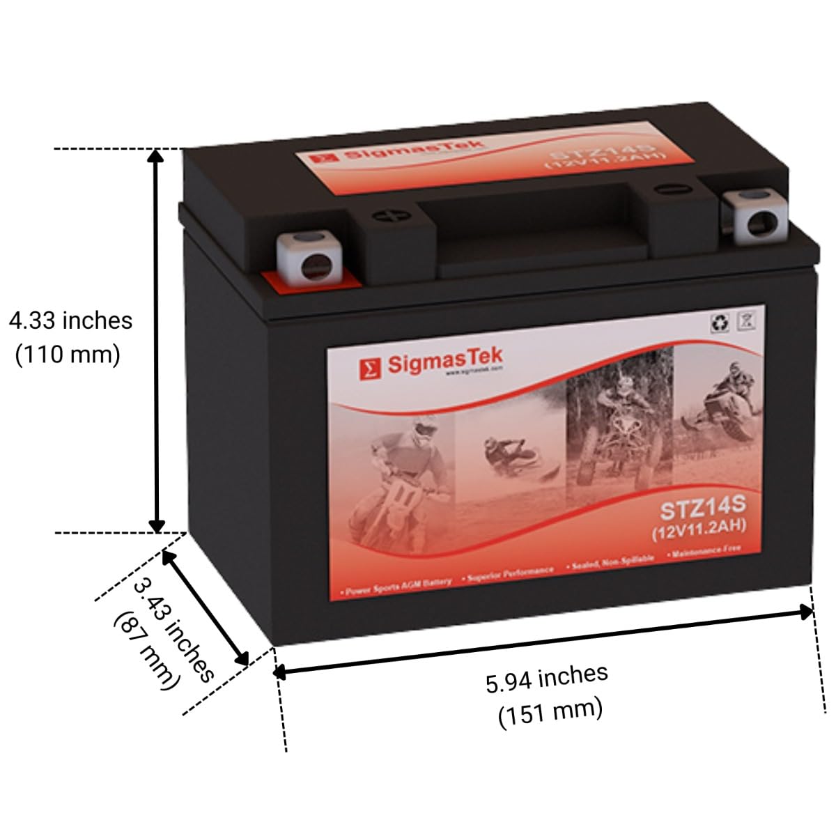 Sealed Lead Acid AGM Motorcycle Battery Q55332