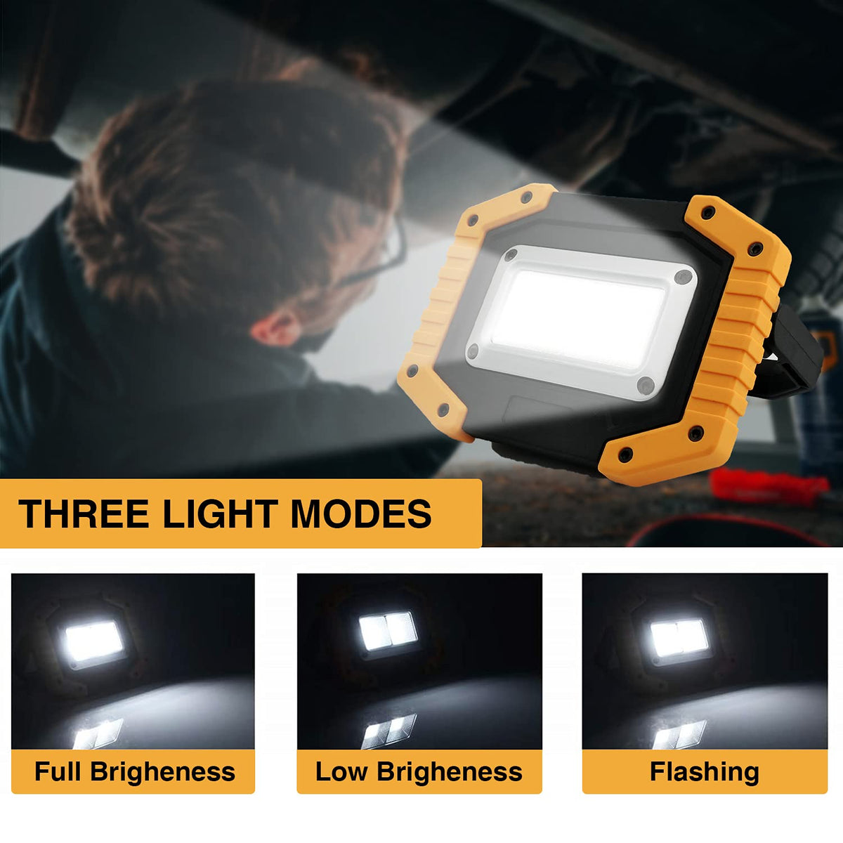 30W 2000LM Portable Waterproof Rechargeable LED Work Light with Stand A920