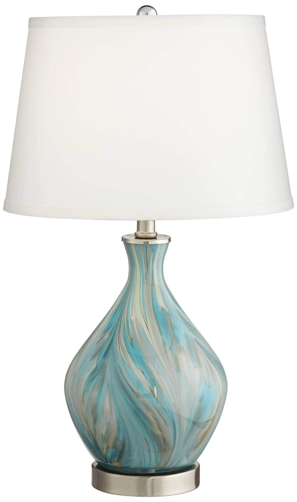 22" High Blue Gray Art Glass Table Lamp C184574