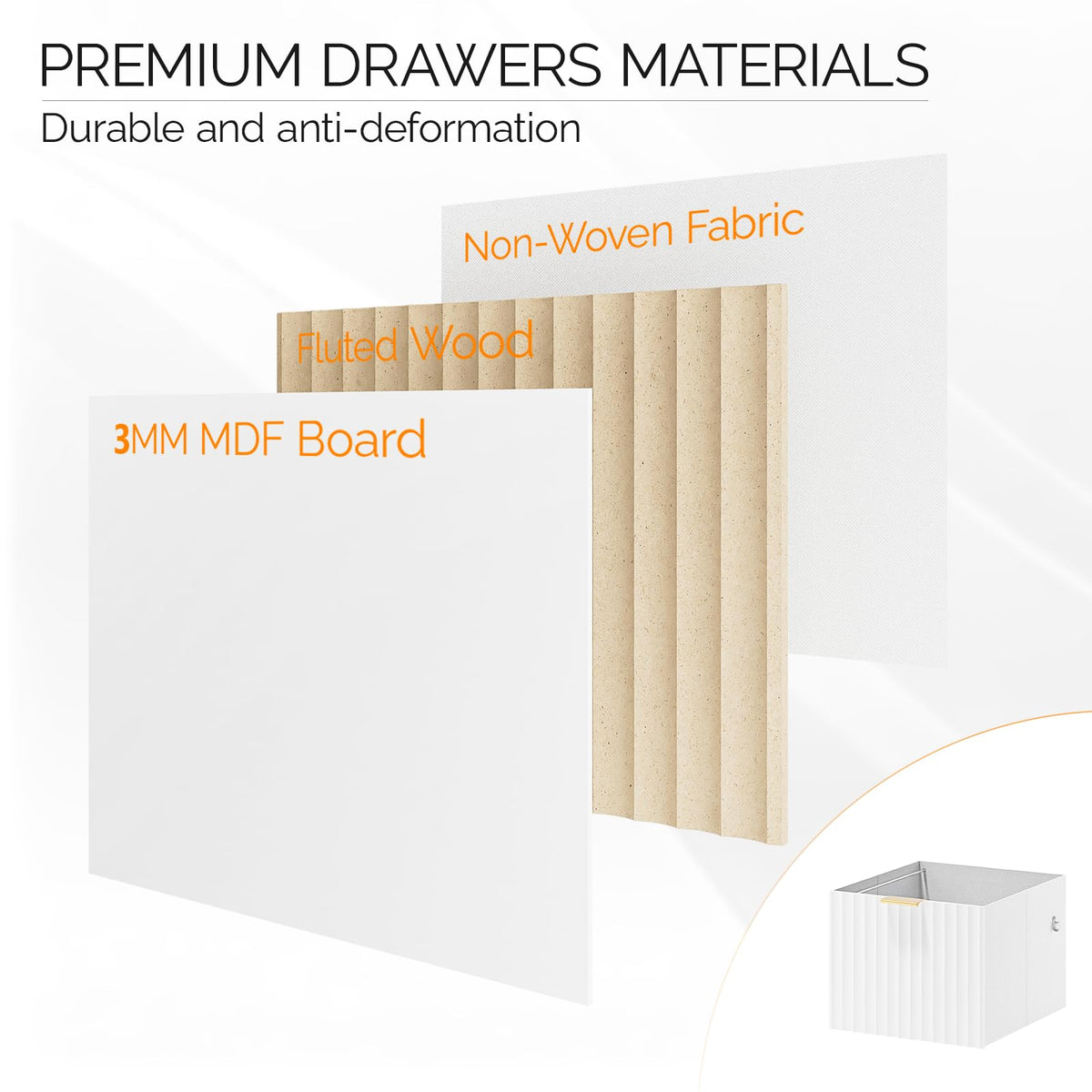 White 3 Drawer Rolling File Cabinet J32264
