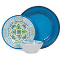 Melamine Dinnerware Set for 4, 12-Piece Blue Floral M230571