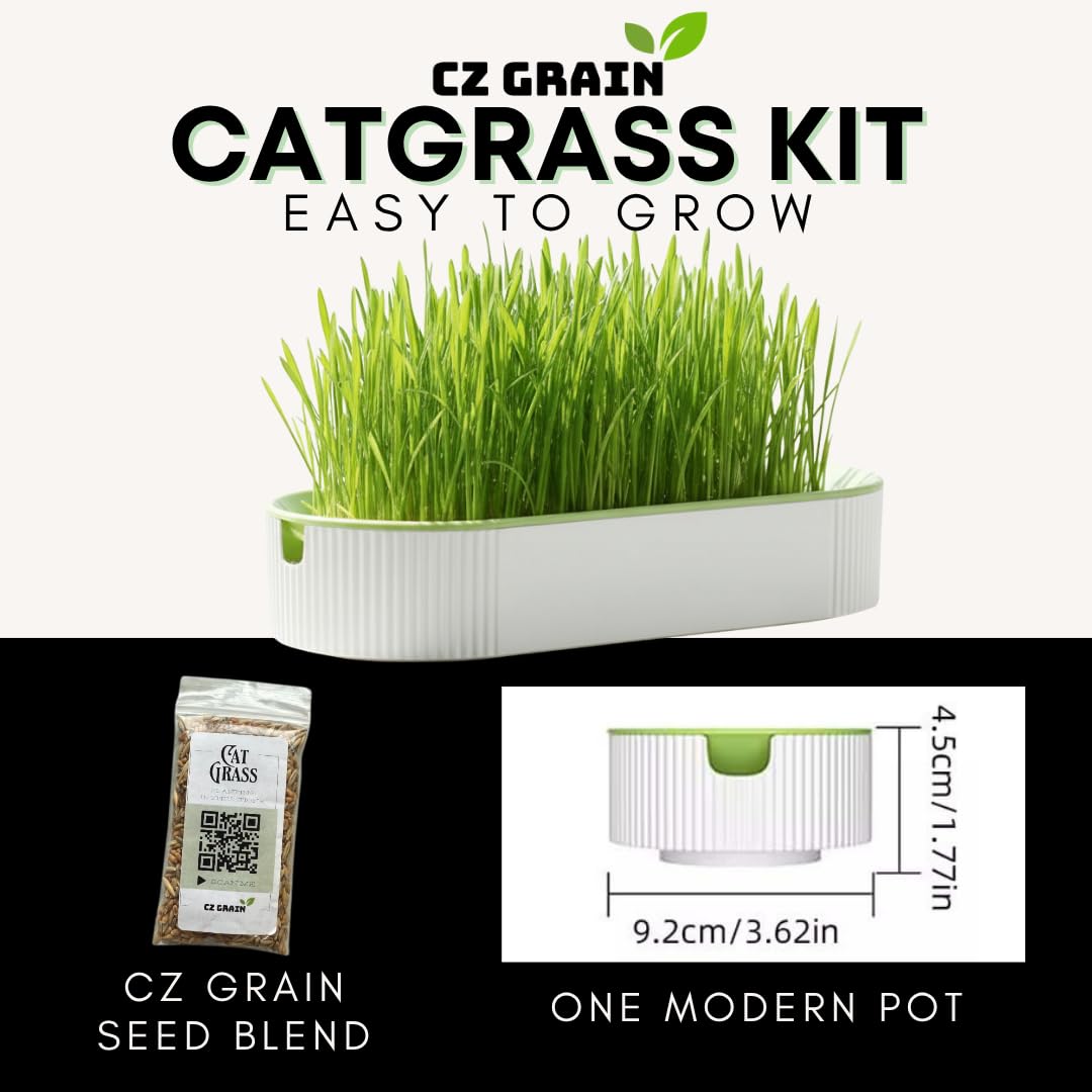 Hydroponic Cat Grass Grow Kit with 2 Oz Non-GMO Seeds C676