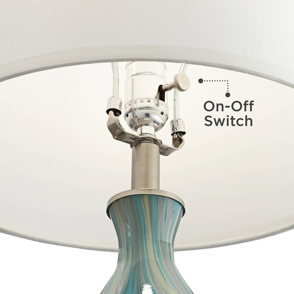 22" High Blue Gray Art Glass Table Lamp C184574
