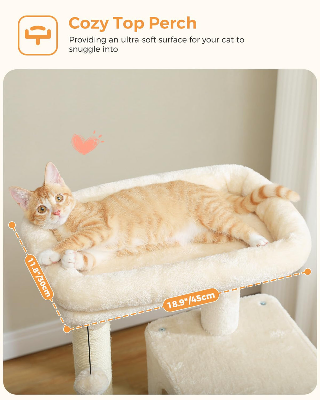 Beige 56.3" 6-Tier Cat Tree with Hammock and Condo O5730