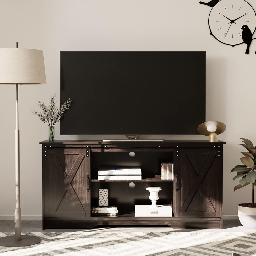 65 Inch TV Stand with Sliding Barn Doors H562