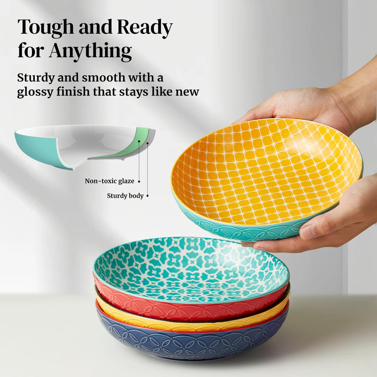 8.5" Porcelain Serving Bowls Set of 4 N9507