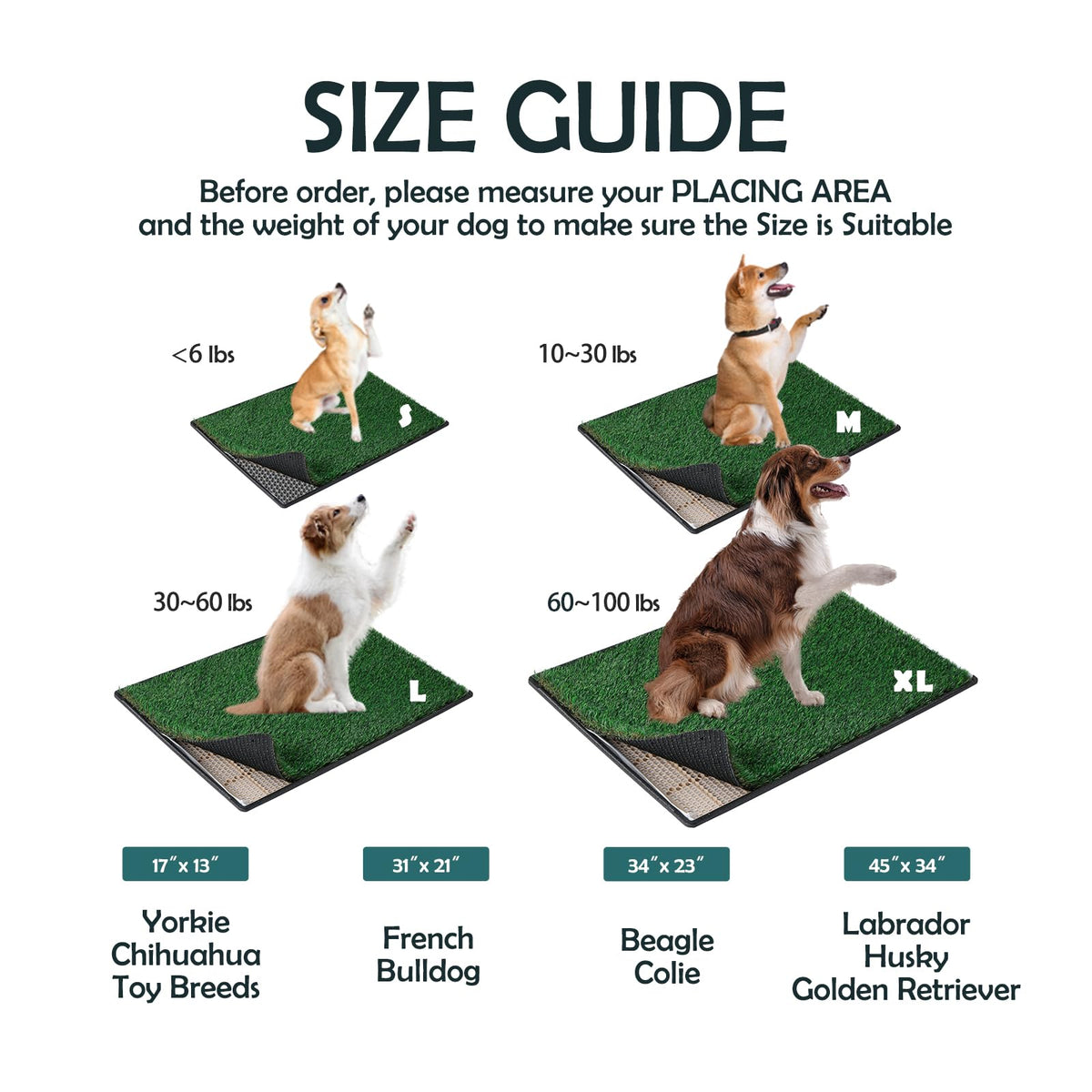 Extra Small Dog Grass Pee Pads with Tray F4768