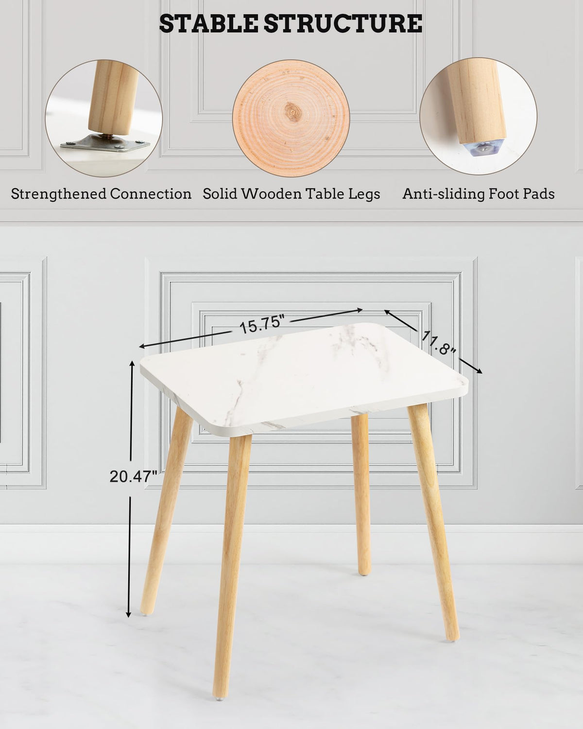 Set of 2 Small Side Table with Wood Legs C398186