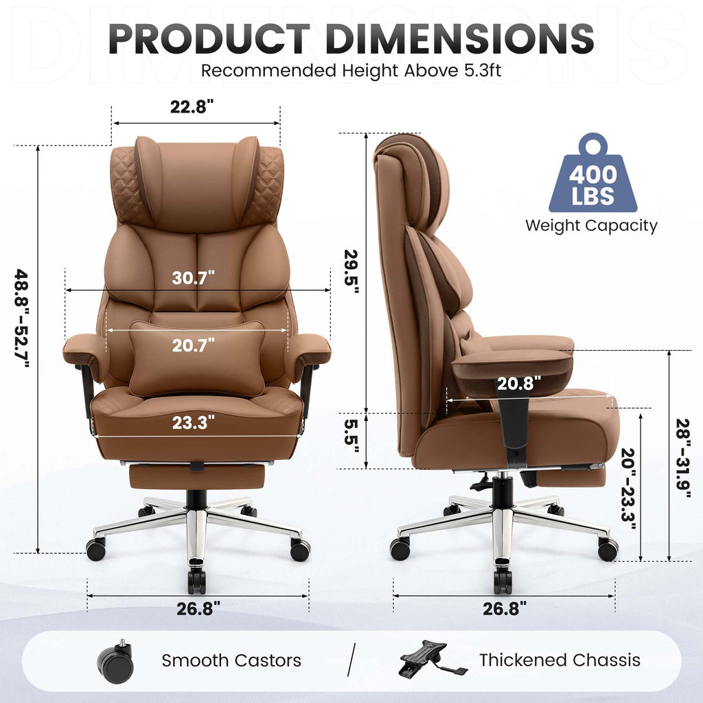 Big and Tall Leather Gaming Chair with Footrest F427221