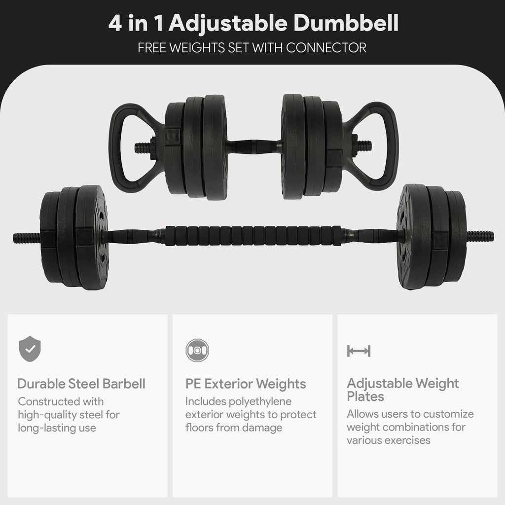 Adjustable Dumbbell Set 60 Lbs Black A1651