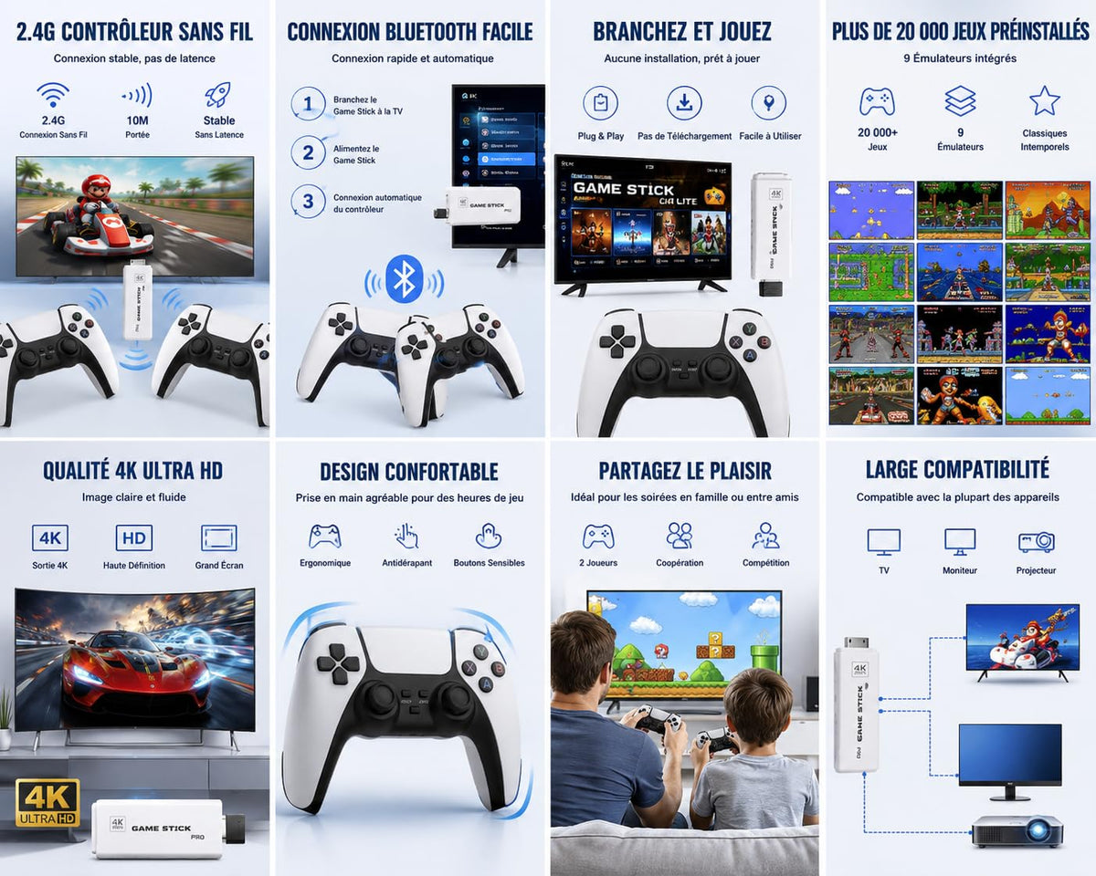 Retro Gaming Console 4K HDMI with 20,000+ Built-in Classic Video Games L356424