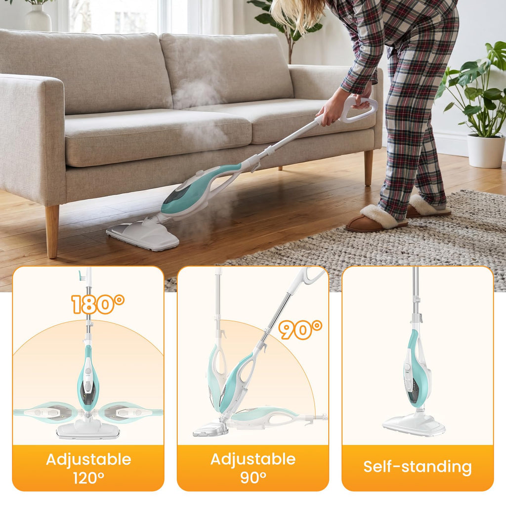 14-in-1 Steam Mop Detachable Handheld Steam Cleaner with 2 Washable Pads Y265671