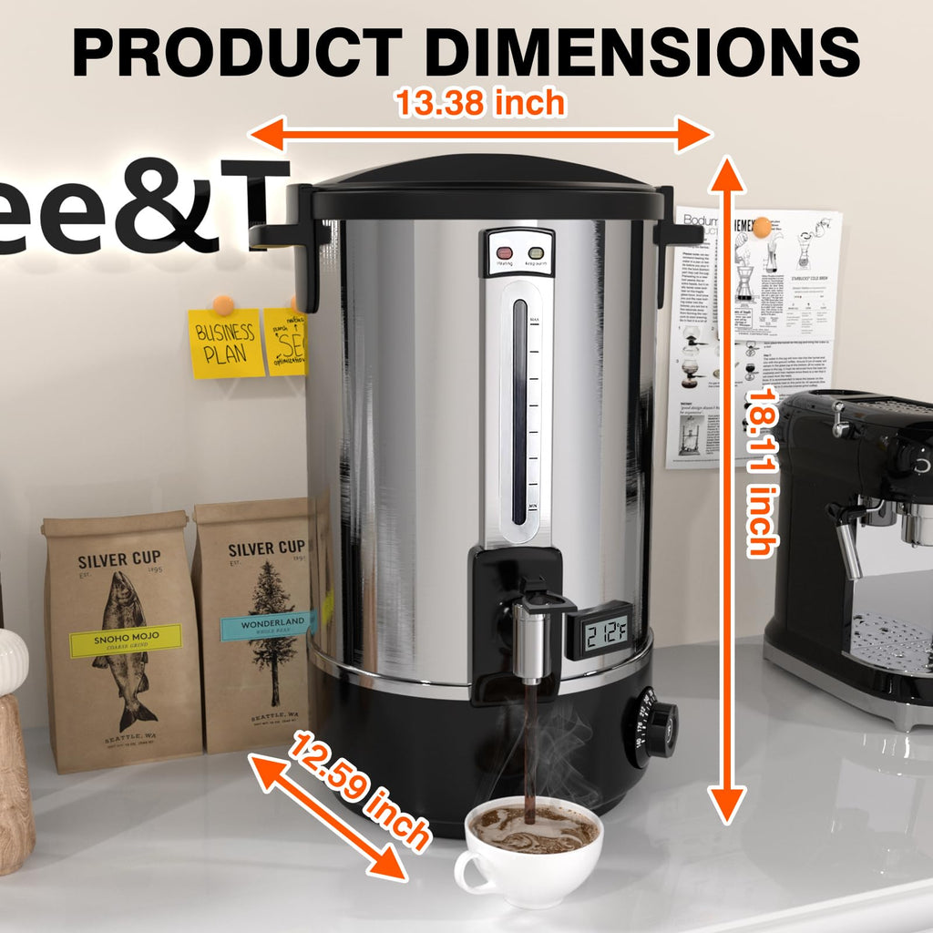 110-Cup Stainless Steel Commercial Coffee Urn Y1268