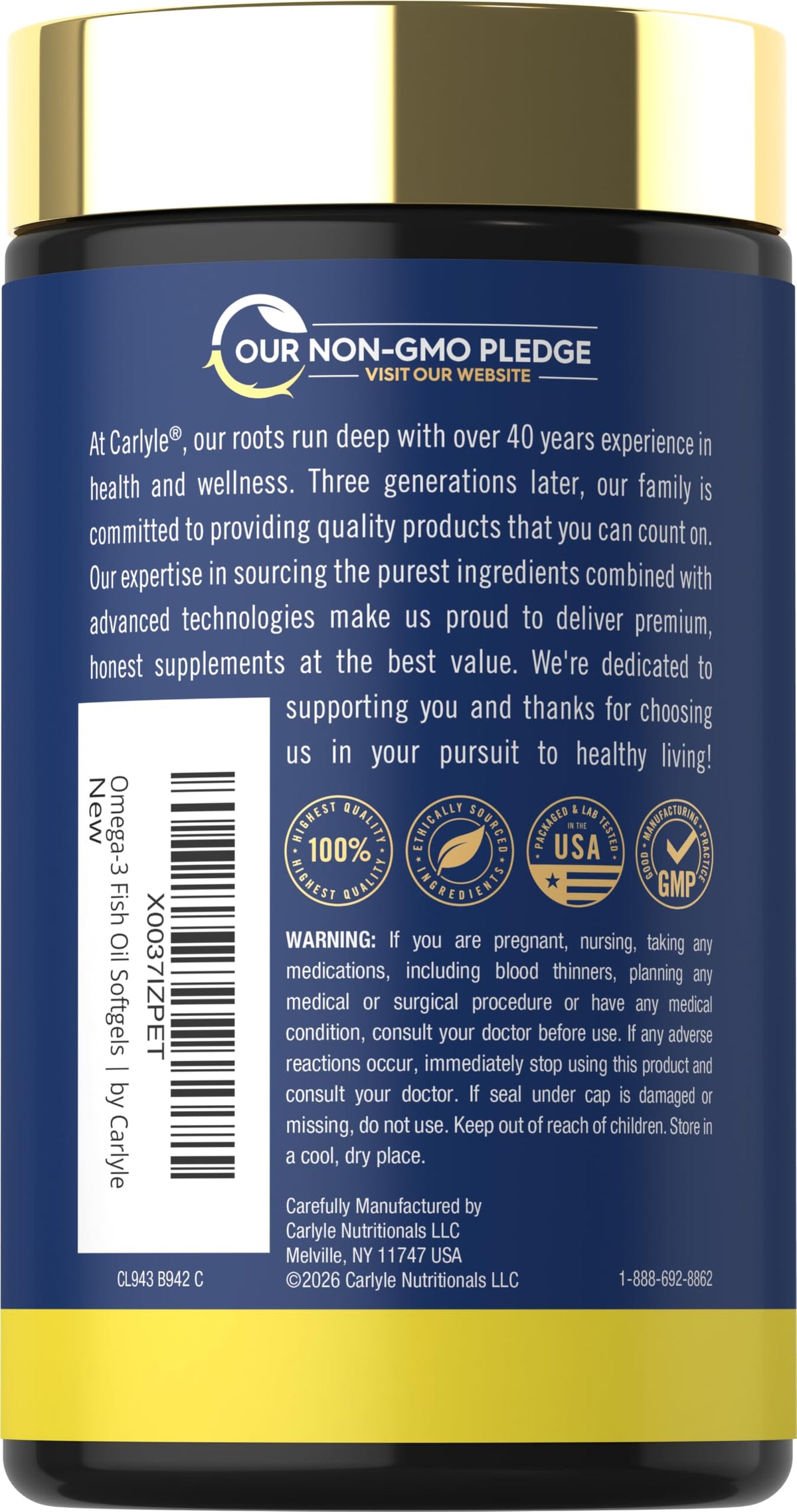 Fish Oil 3600mg 1080mg Omega 3 120 Count Z840797