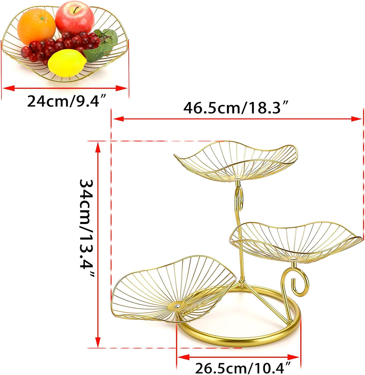 3-Tier Iron Fruit Basket Y77421